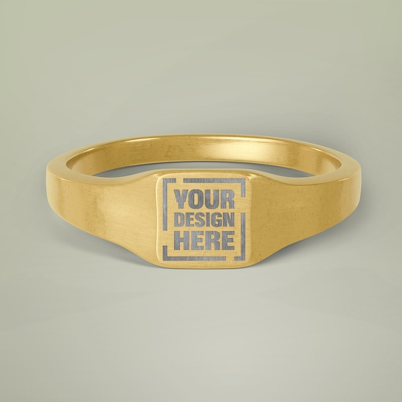 Anel Signet Quadrado Personalizável