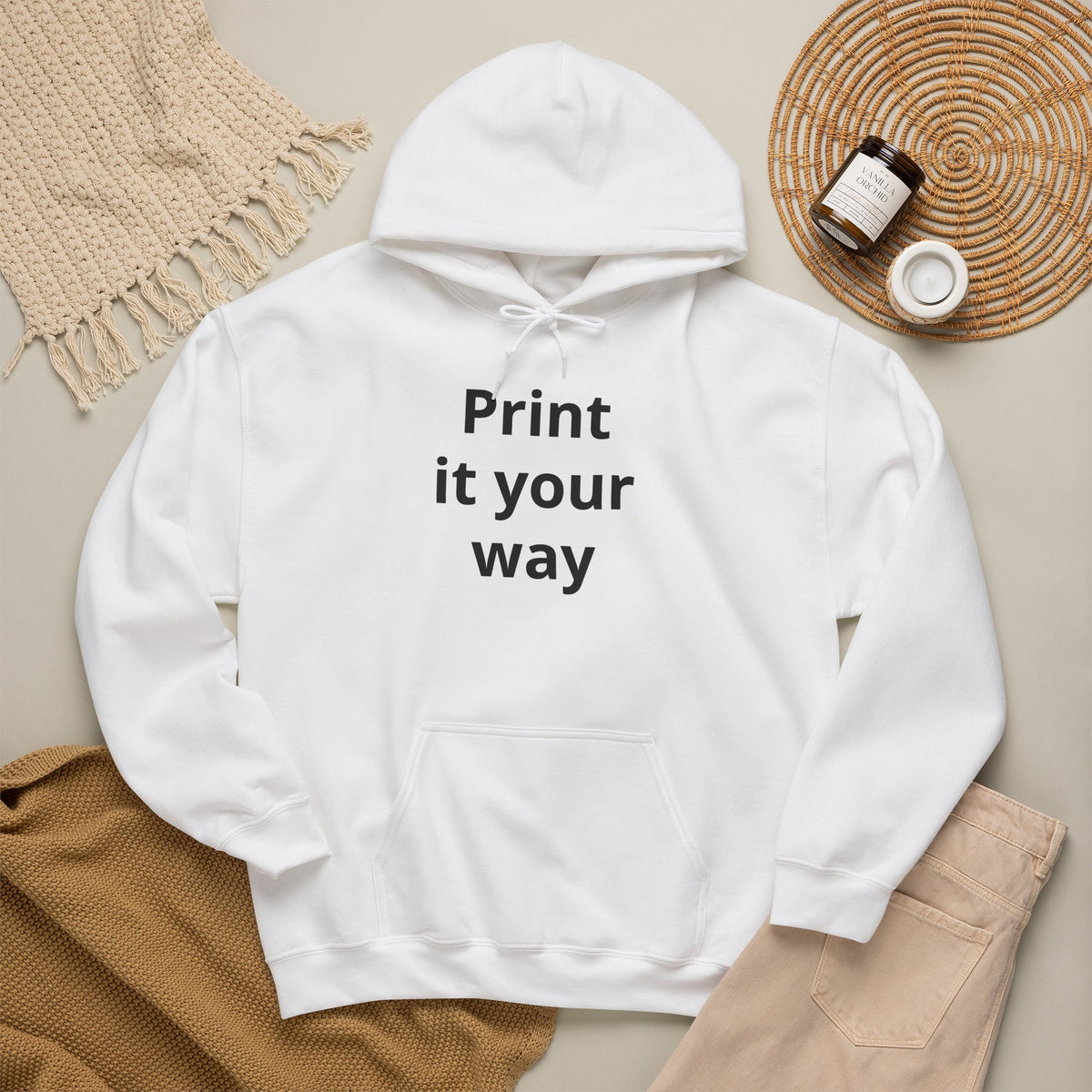 Hoodie Branco Personalizável