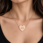 Colar de Coração Personalizável com Gravação