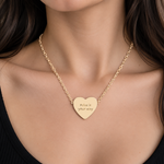 Colar de Coração Personalizável com Gravação