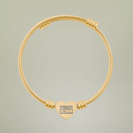 Pulseira Cuff Personalizável com Coração